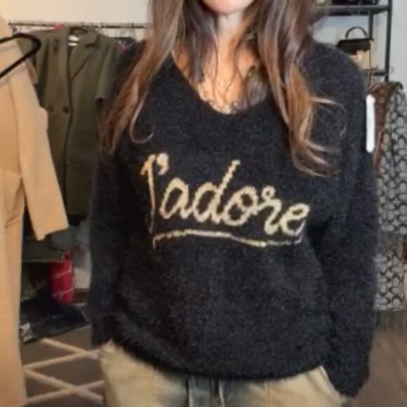 MADE IN ITALY J'adore Black Sweater - Picture 1 of 1